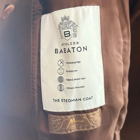 Babaton Stedman Chestnut Brown Wool-Blend Single-Button Trench Coat - Picture 4 of 4